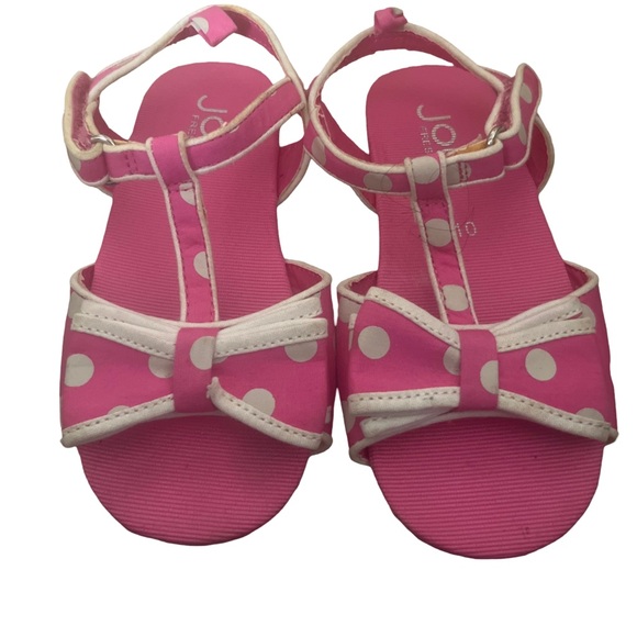 Joe fresh pink polka dot sandals size 10 - Picture 1 of 3